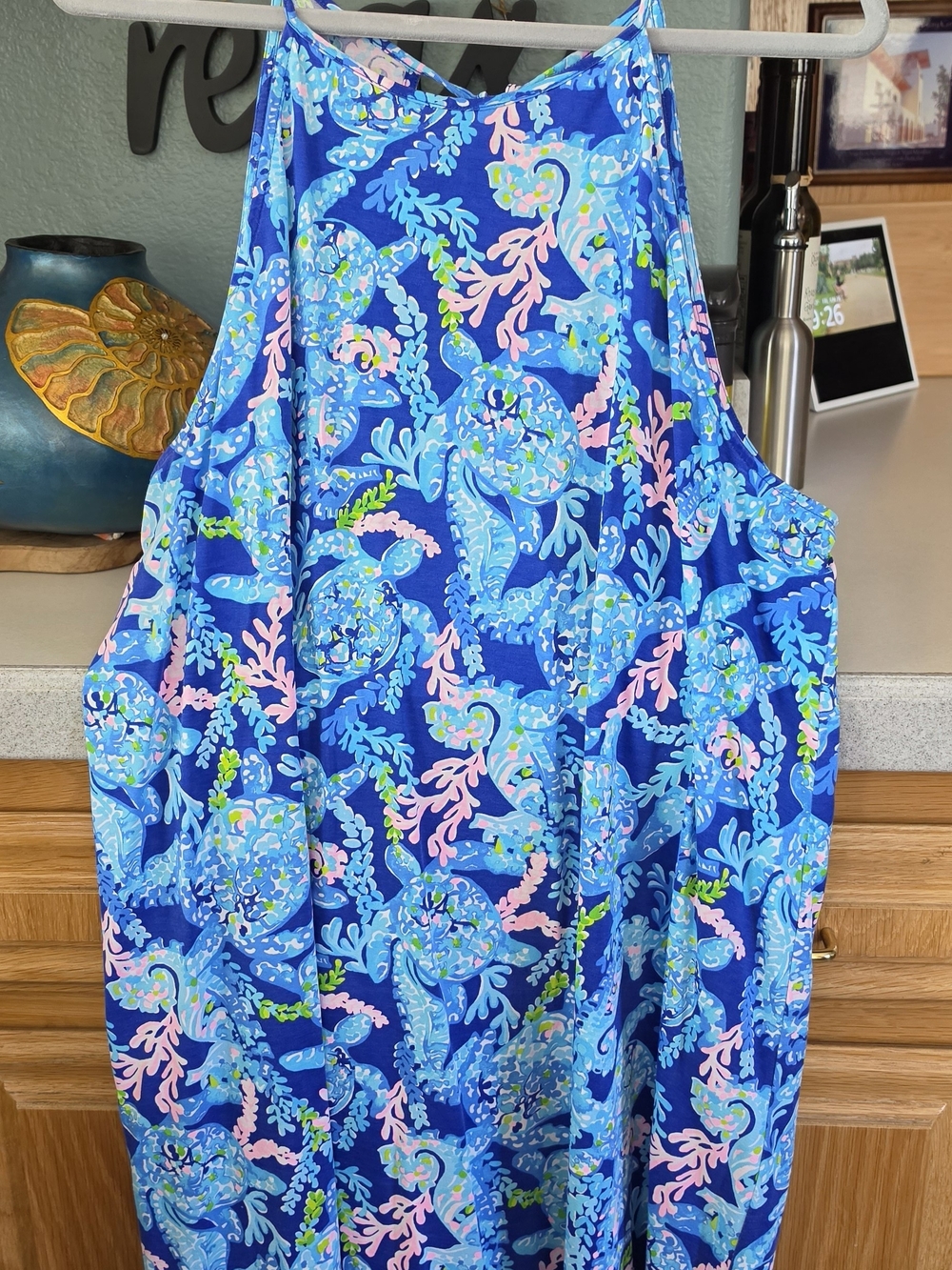 EUC Lilly Pulitzer Margot Swing Dress XXL Dark Blue, Light Blue, Pink